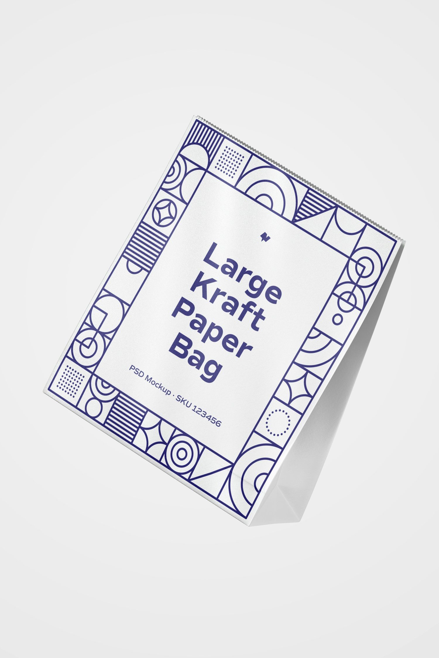 Large Kraft Paper Bag Mockup, Floating Large Kraft Paper Bag Mockup, Floating