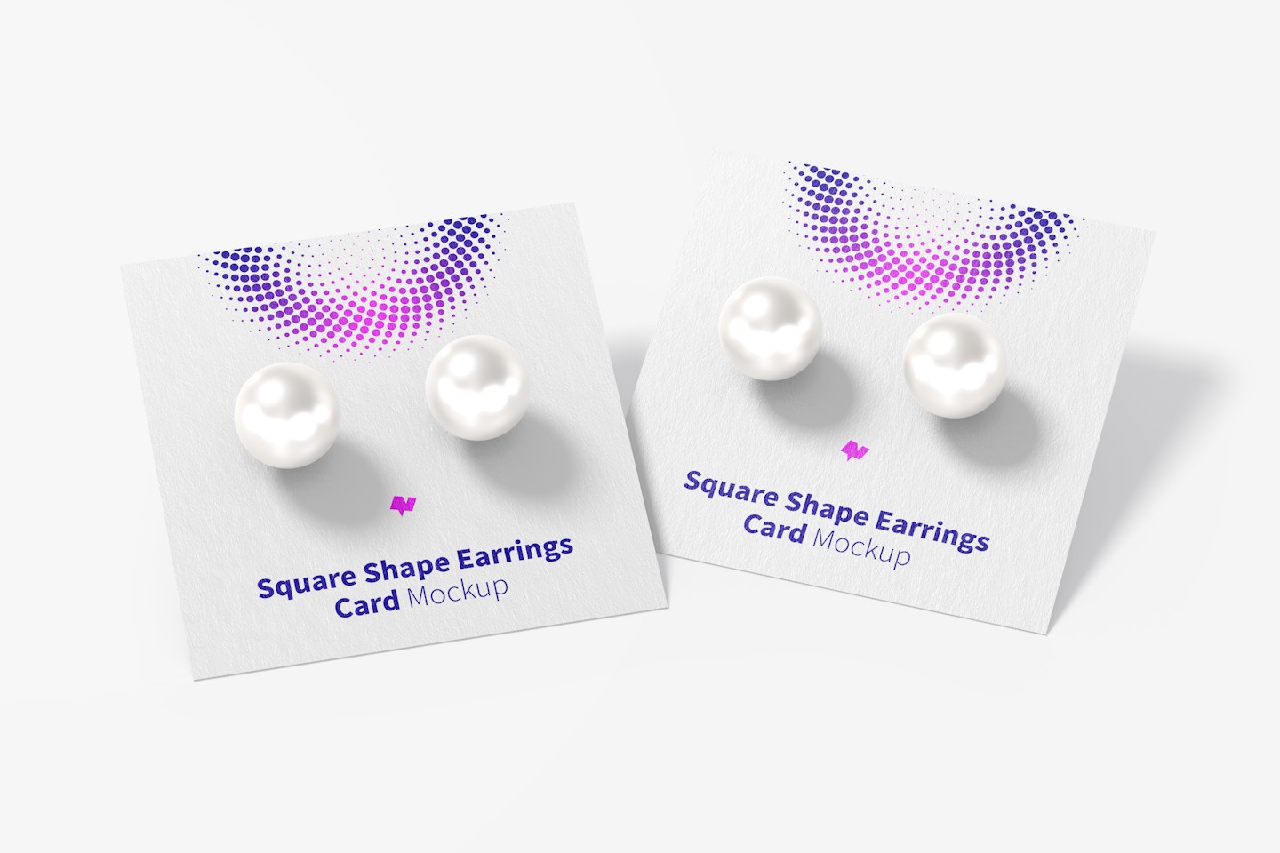 Square Shape Earrings Card Set Mockup