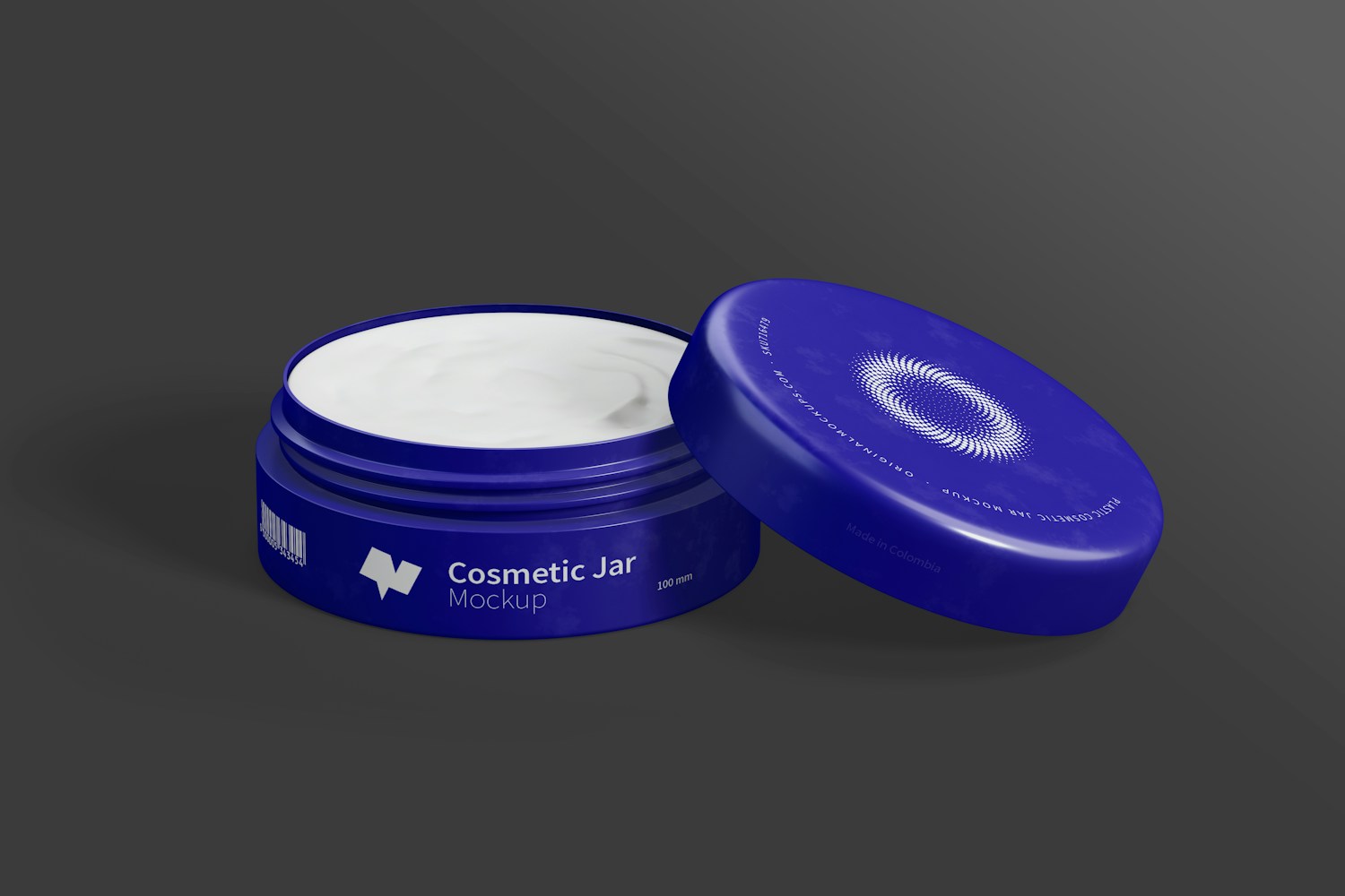 100mm Plastic Cosmetic Jar Mockup 02