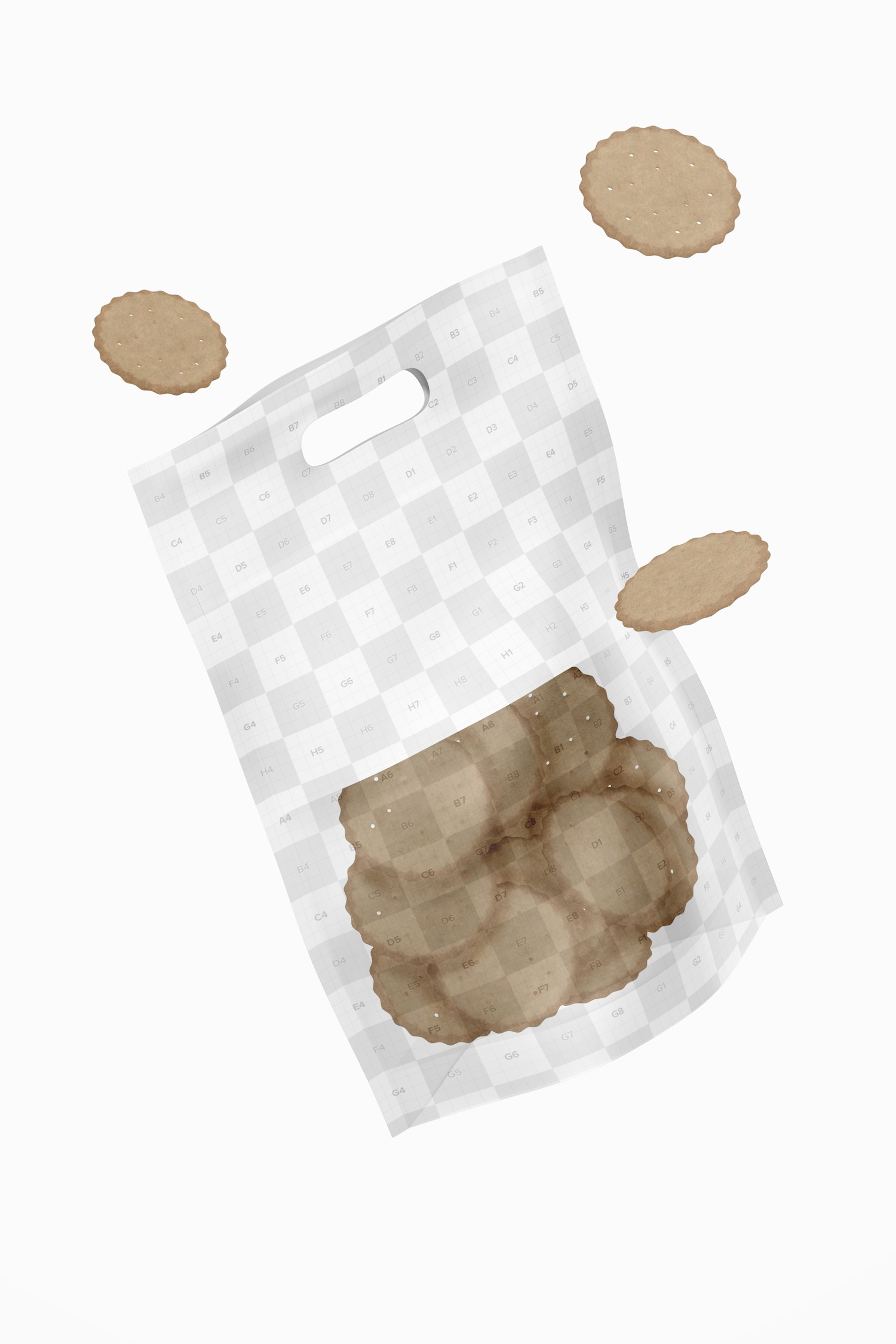 Clear Pouch Bag Mockup, Floating Clear Pouch Bag Mockup, Floating