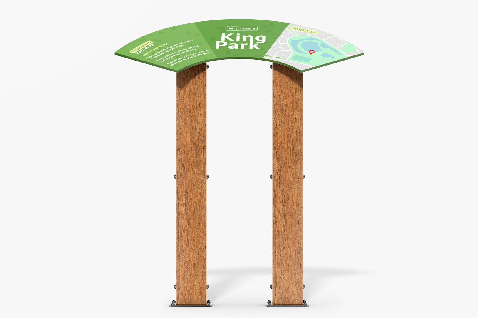 Outdoor Wayfinding Table Mockup, Front View