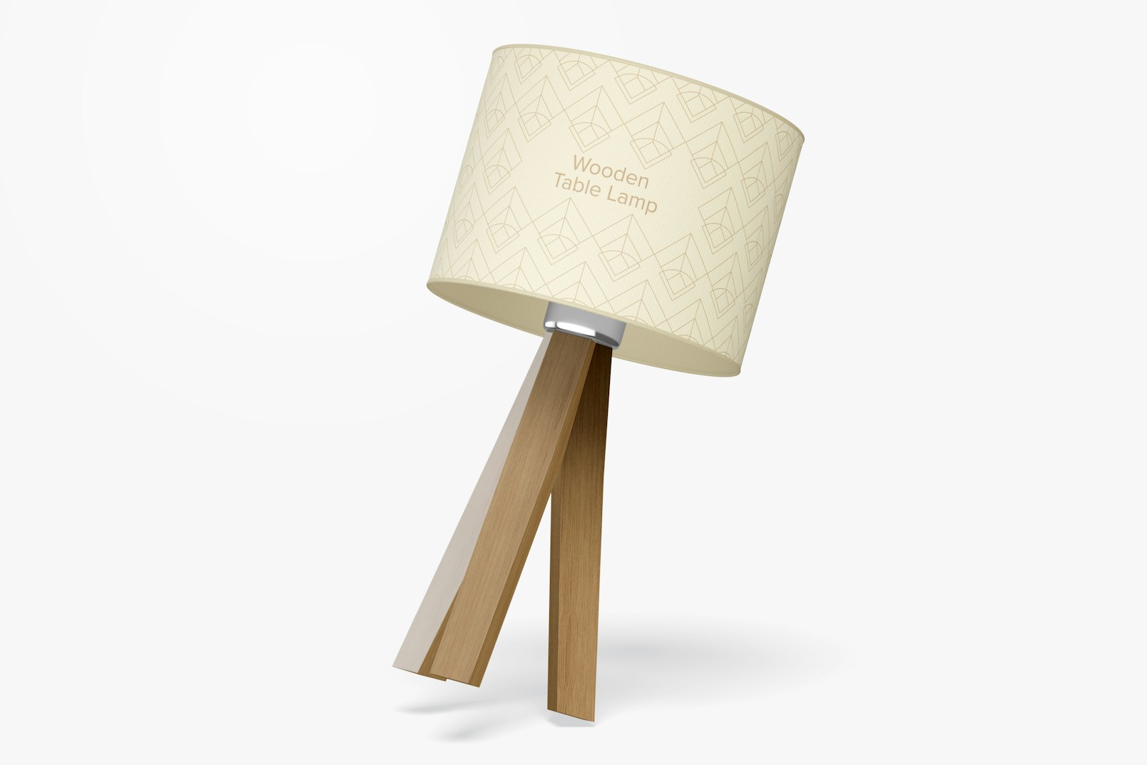 Wooden Table Lamp Mockup, Floating