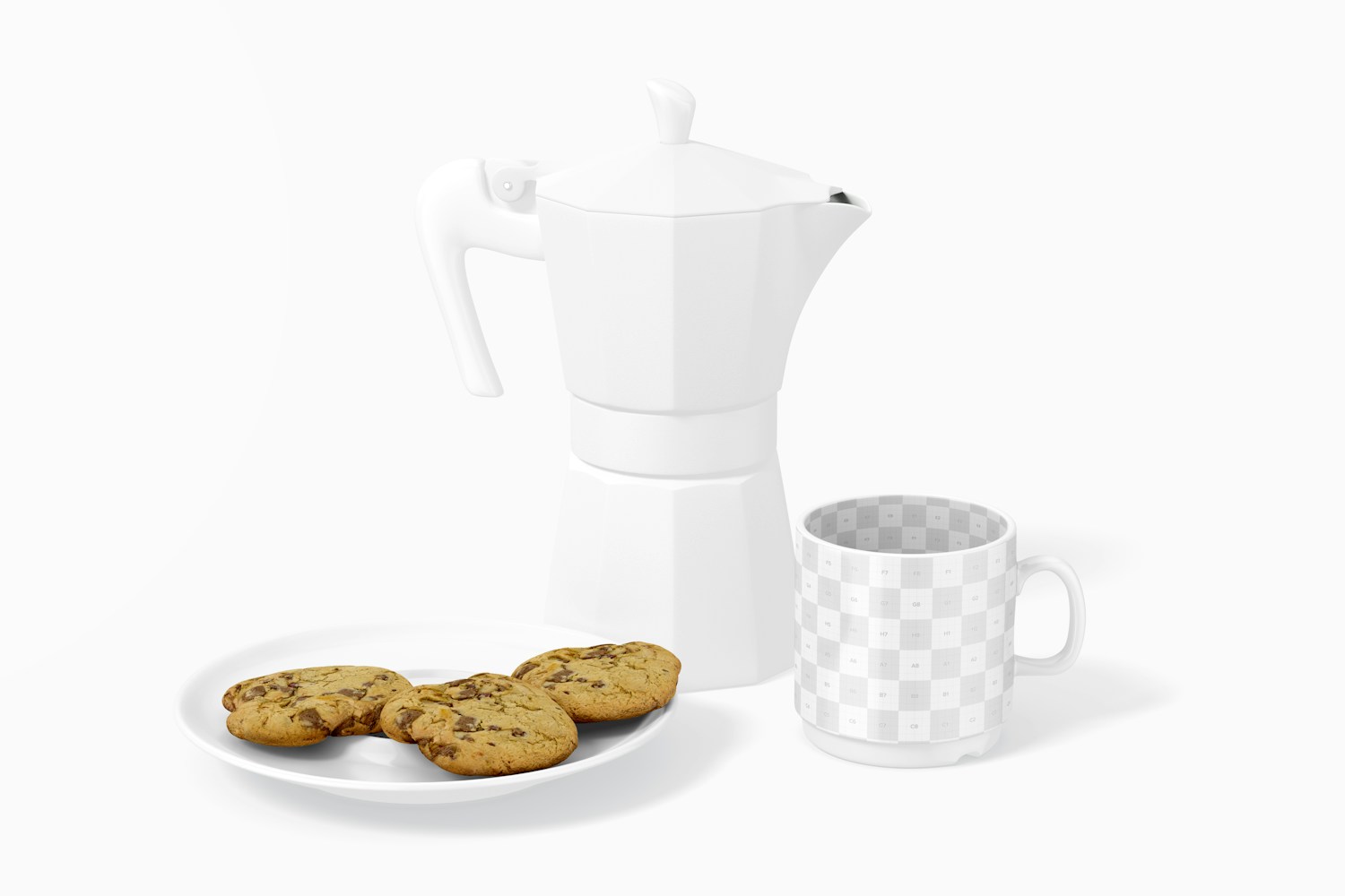 Espresso Cup with Cookies Mockup