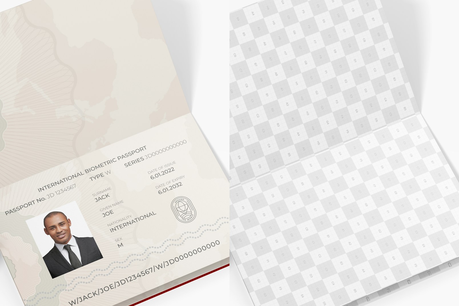 Passport Mockup, Close Up