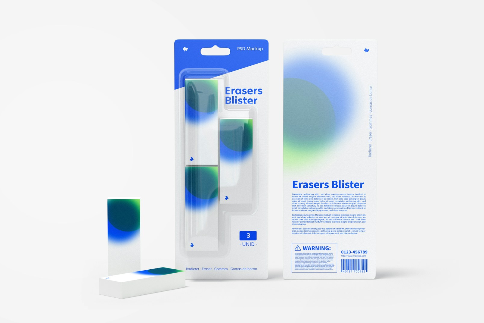 Erasers Blisters Mockup
