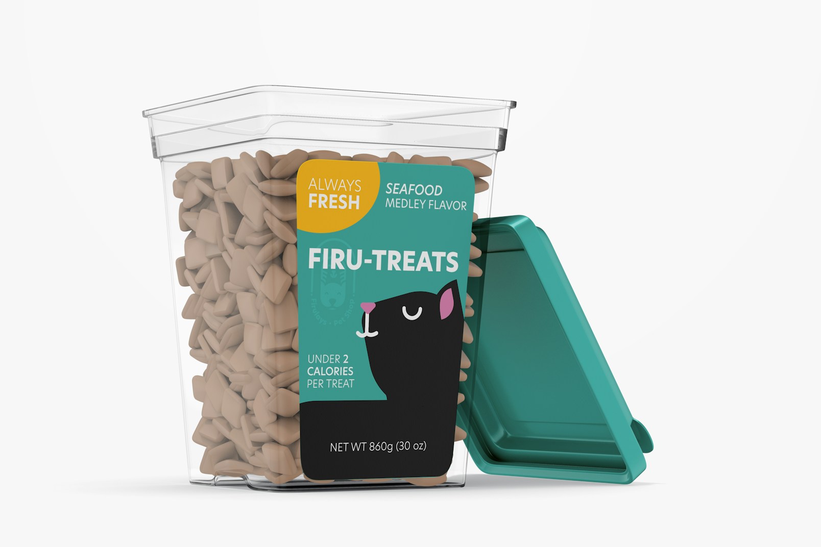 Pet Food Container Mockup, Right View