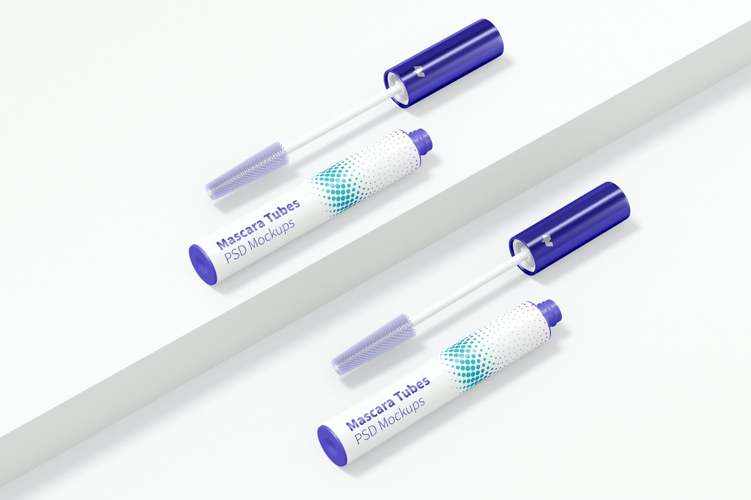 Mascara Tubes Mockup, Opened Mascara Tubes Mockup, Opened