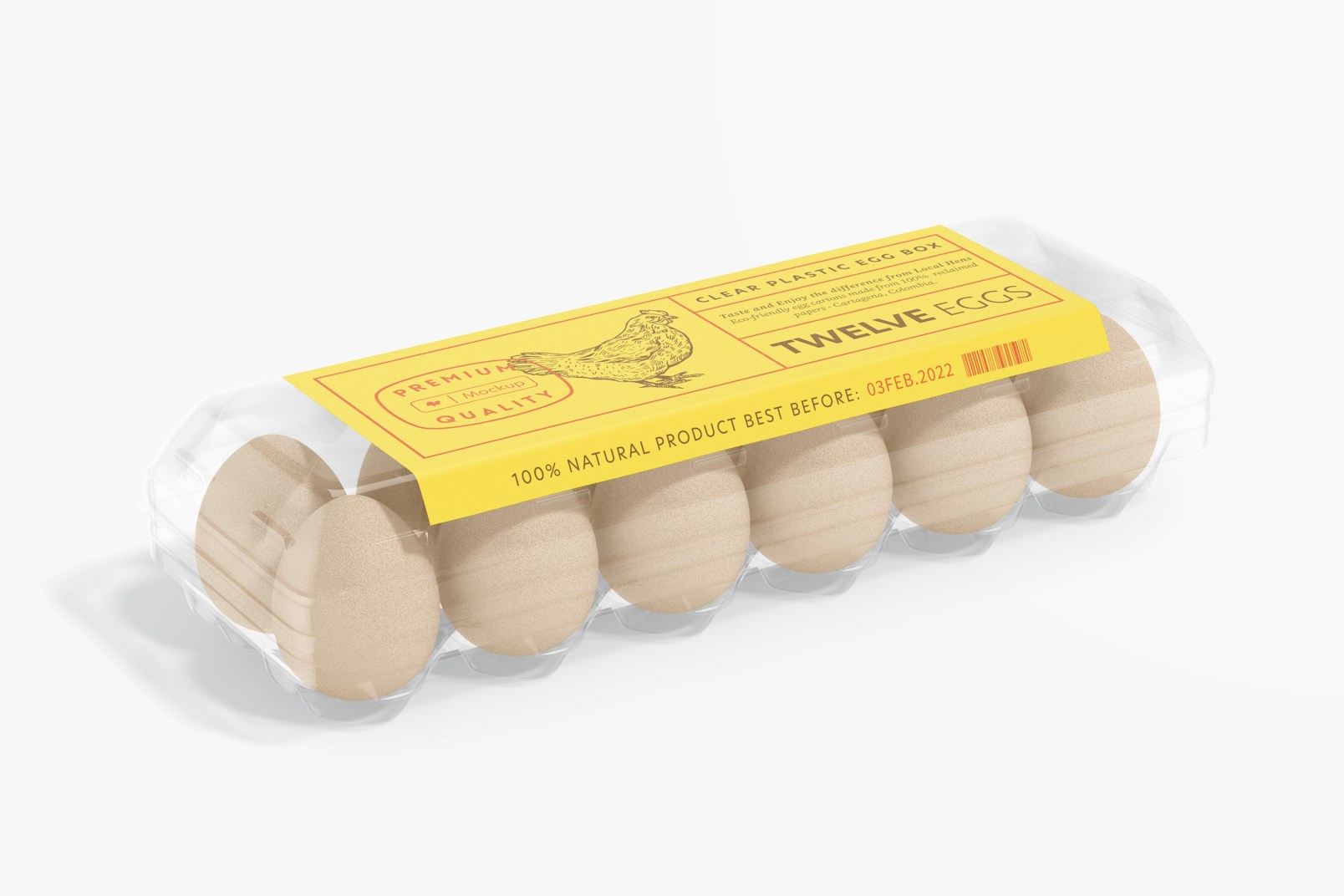 Maqueta de Caja de Huevos de Plástico Transparente