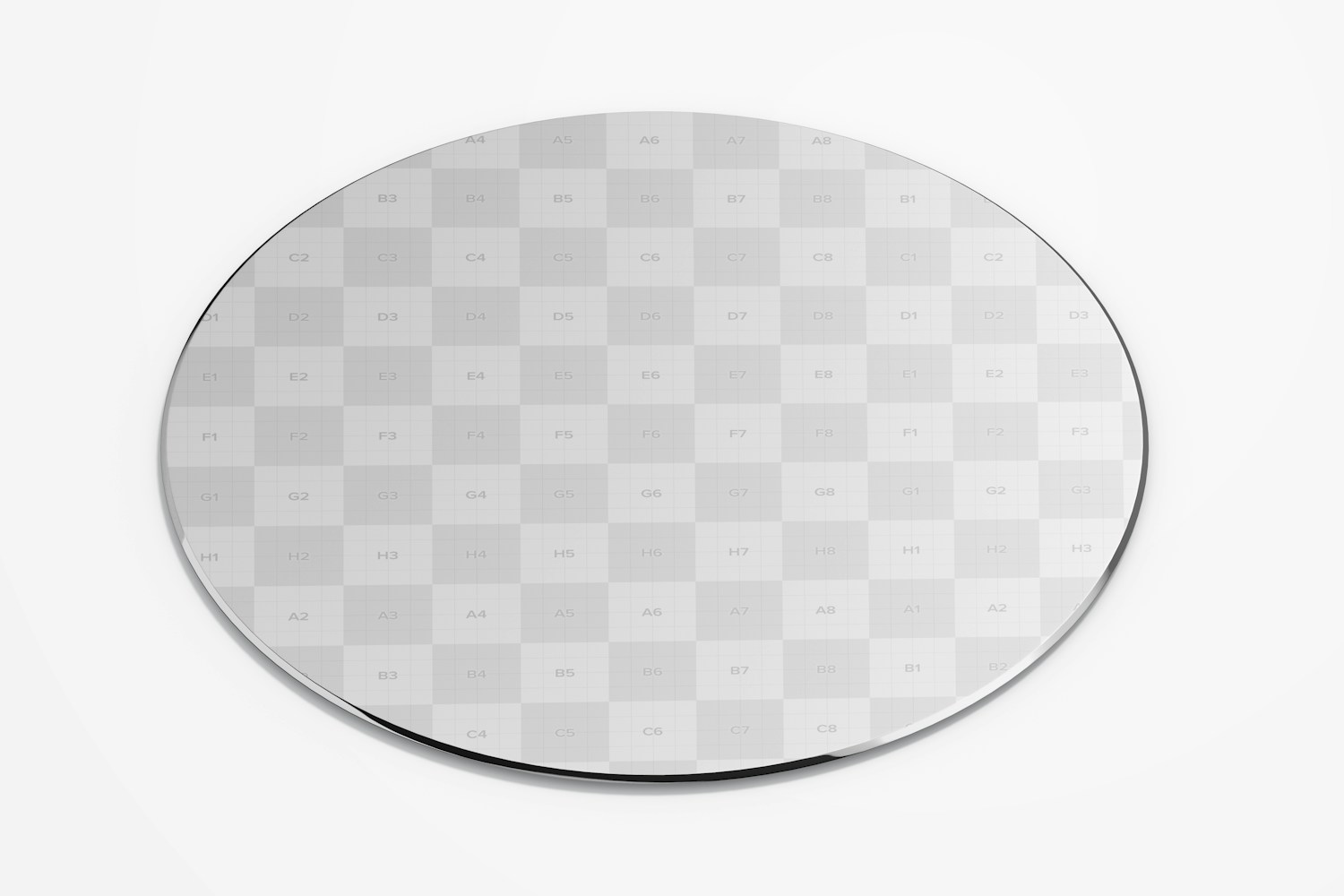 Round Aluminum Mouse Pad Mockup, Front View