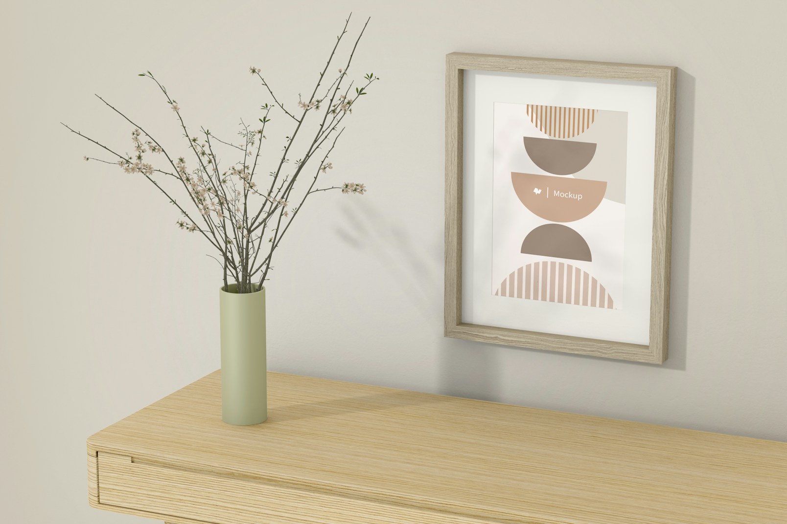 A4 Nordic Frame with Passepartout Mockup