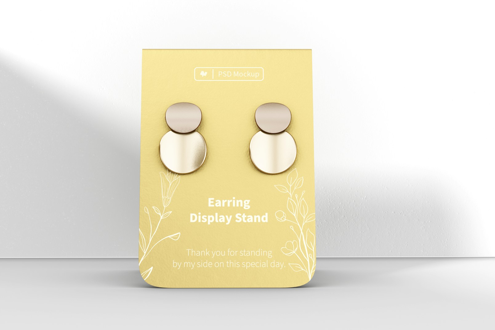 Earring Display Stand Mockup, Front View