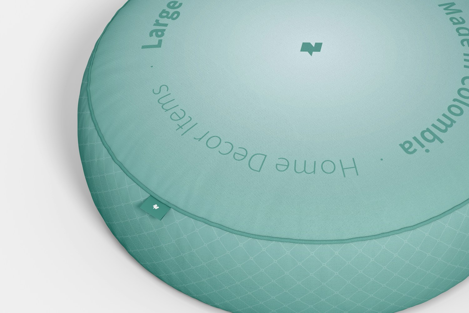 Large Pouf Mockup, Close-up Large Pouf Mockup, Close-up