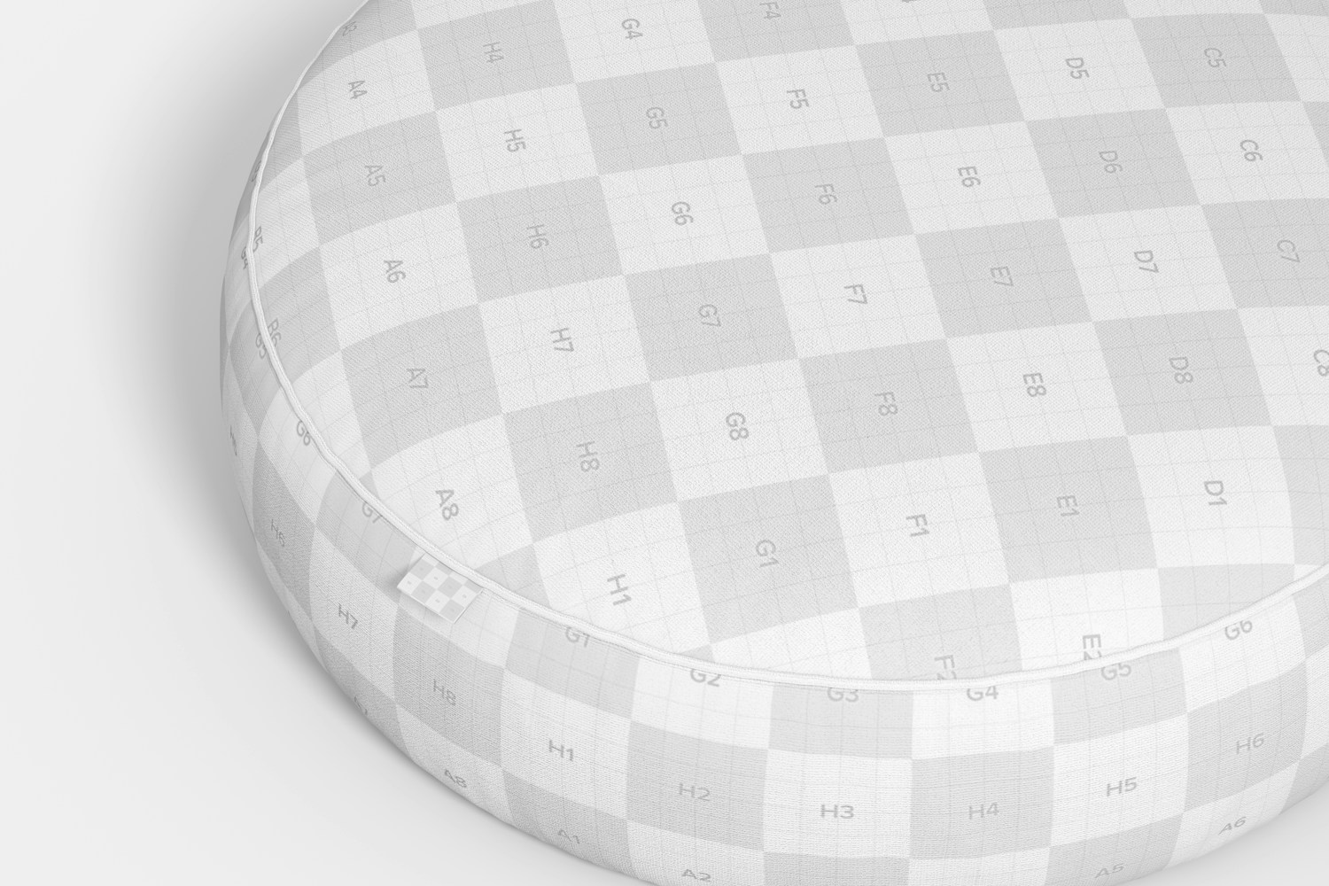 Large Pouf Mockup, Close-up Large Pouf Mockup, Close-up