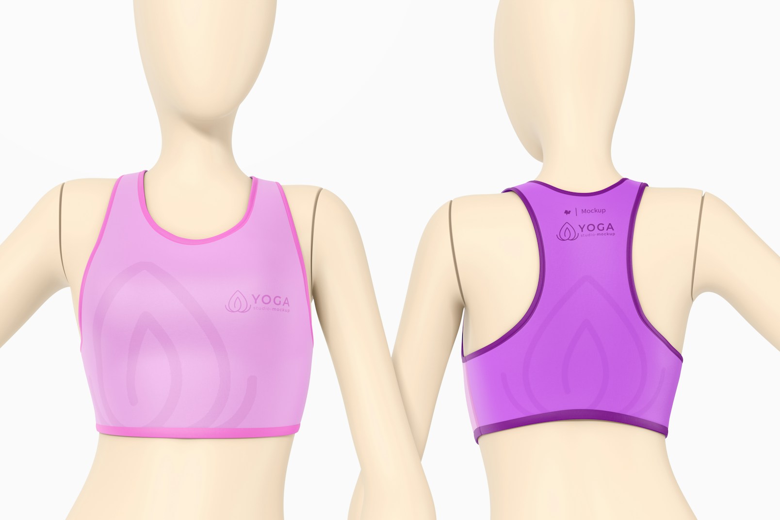 Sports Bras Mockup, Front and Back