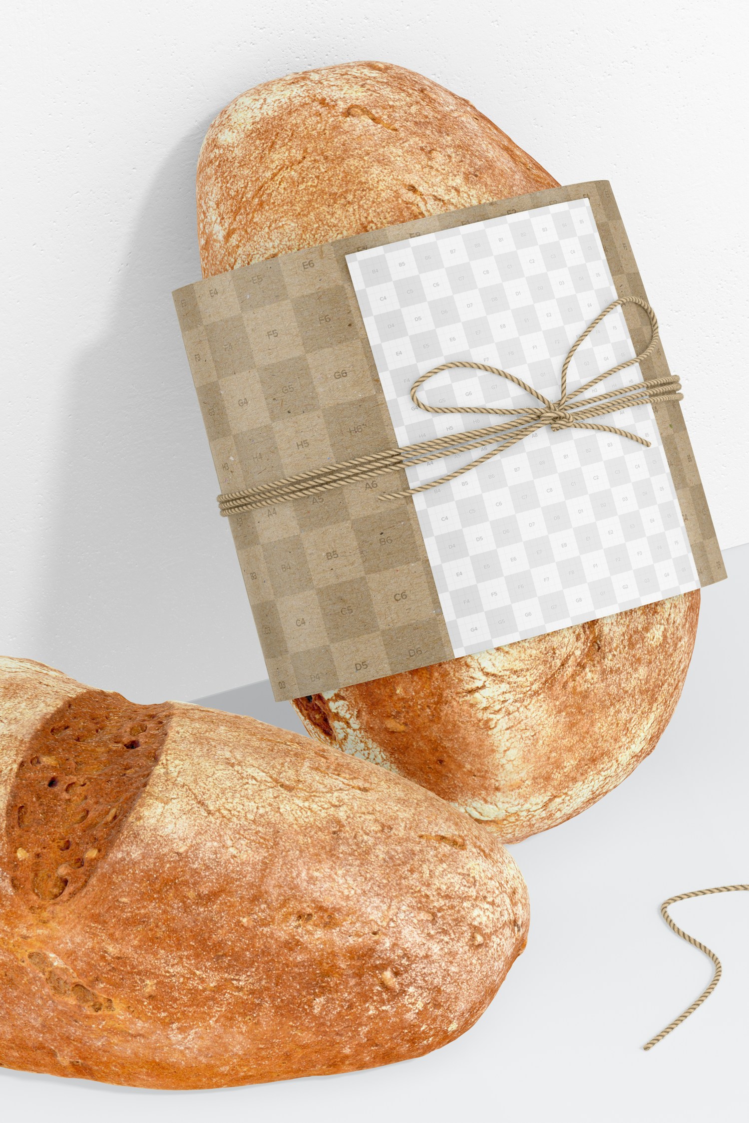 Bread with Label Mockup, Leaned
