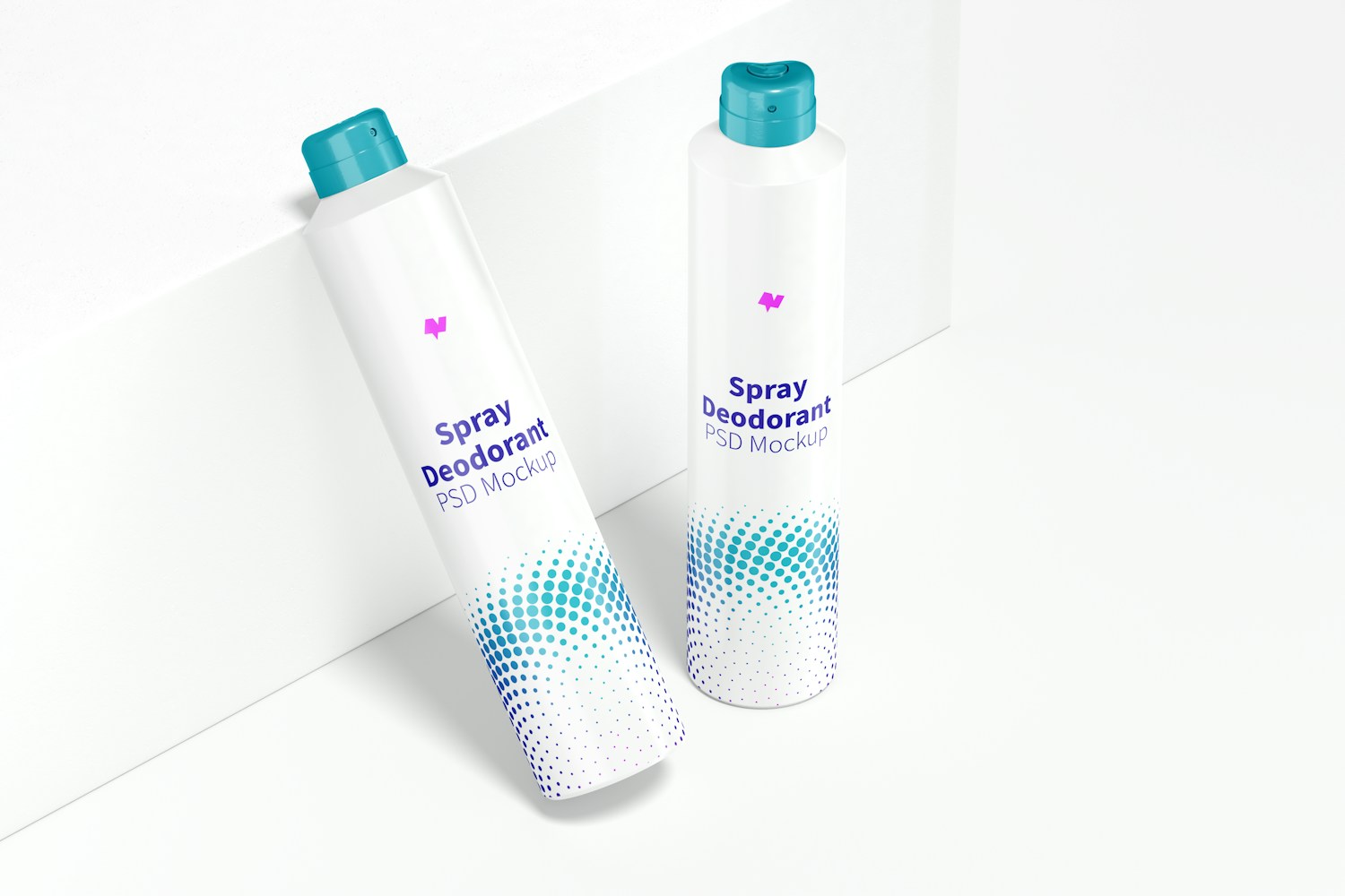 Spray Deodorants Mockup, Perspective Spray Deodorants Mockup, Perspective