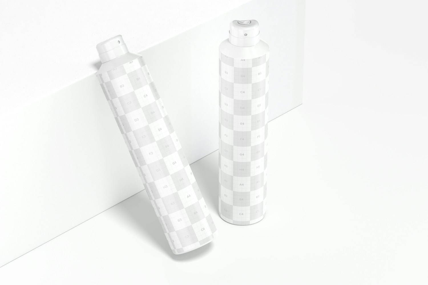 Spray Deodorants Mockup, Perspective Spray Deodorants Mockup, Perspective