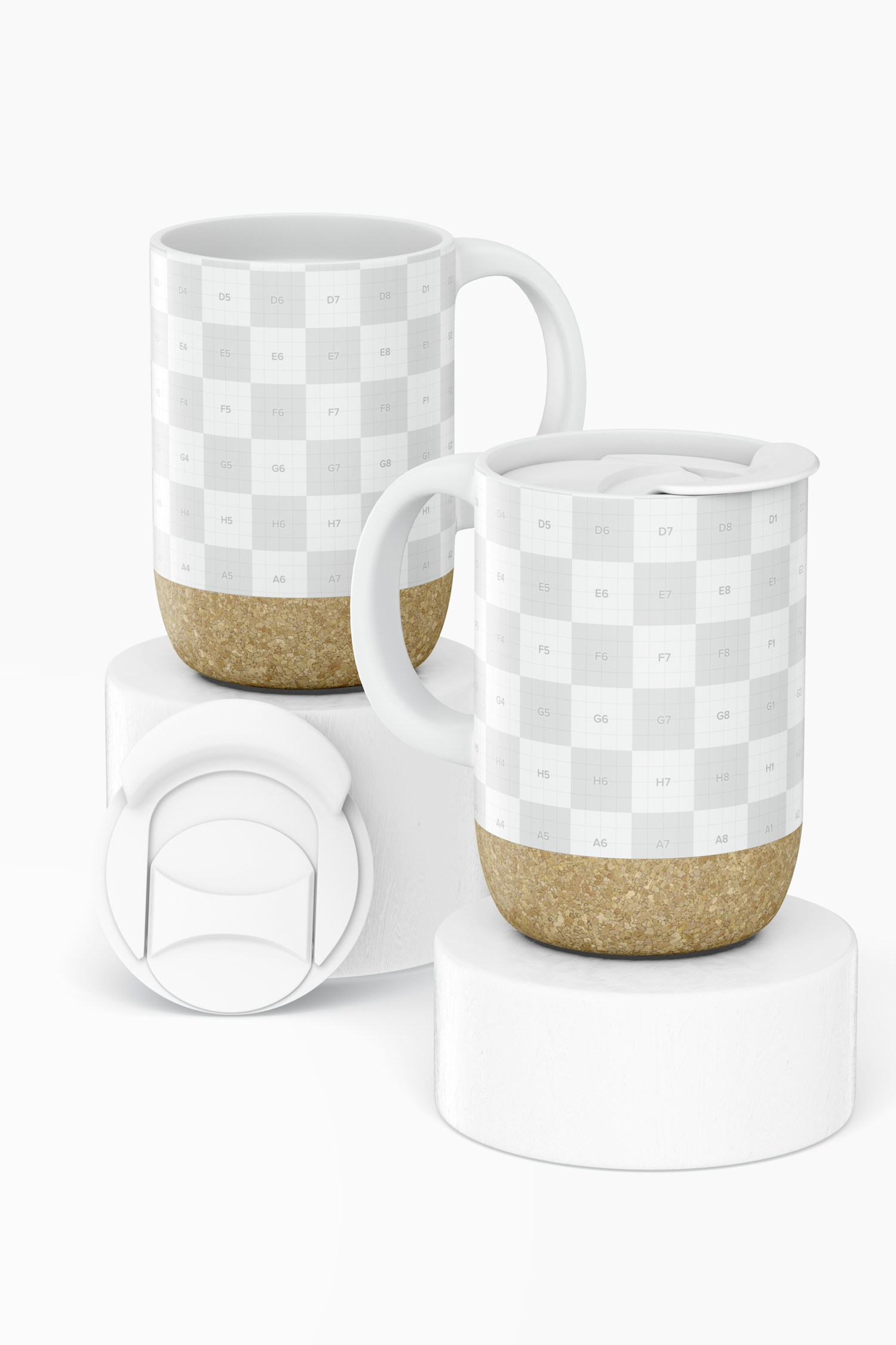 15 oz Ceramic Mugs with Lid Mockup