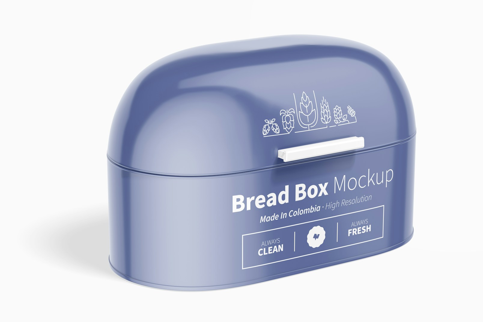 Bread Box with Hinged Lid Mockup, Left View