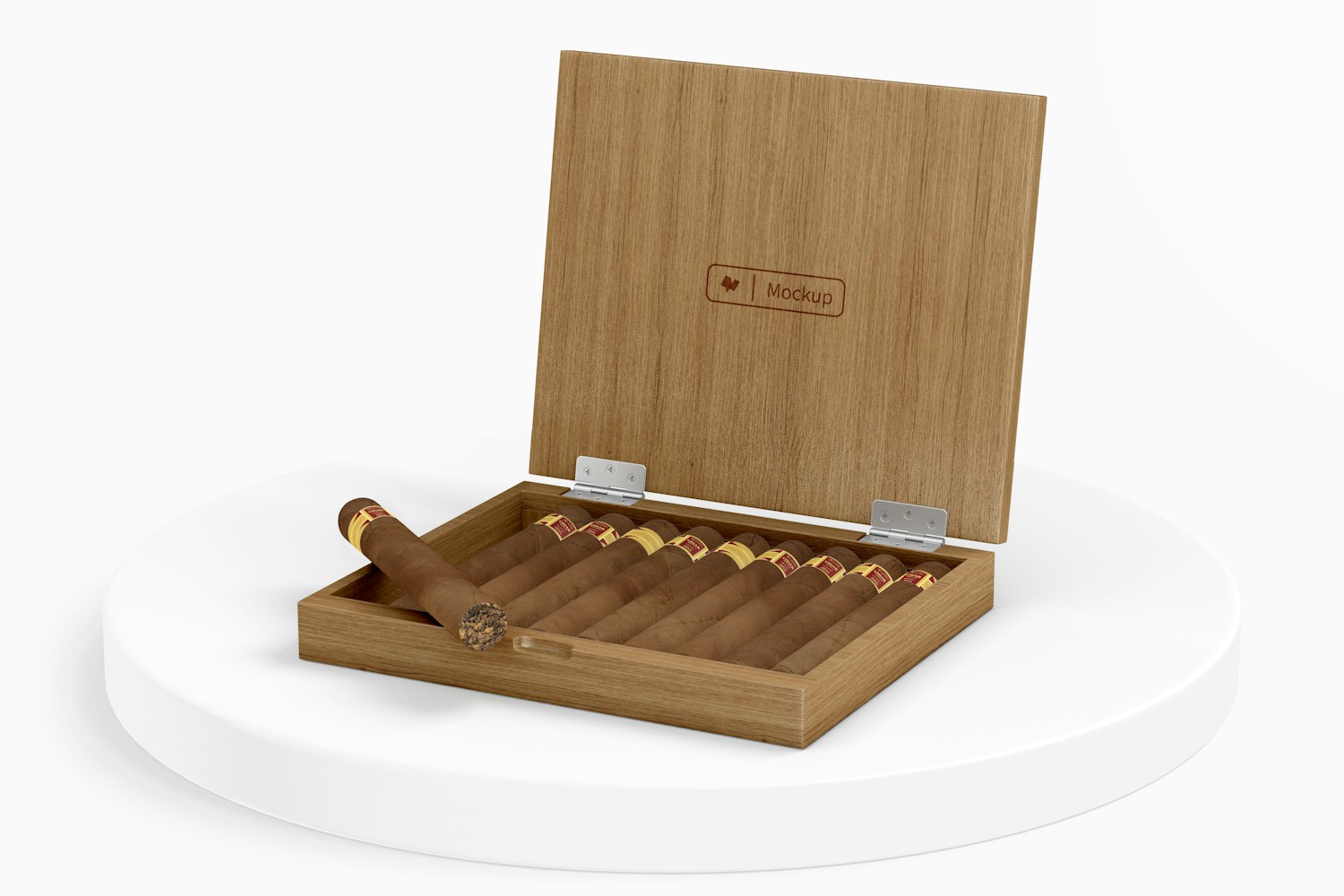 Cigar Box Mockup, Opened