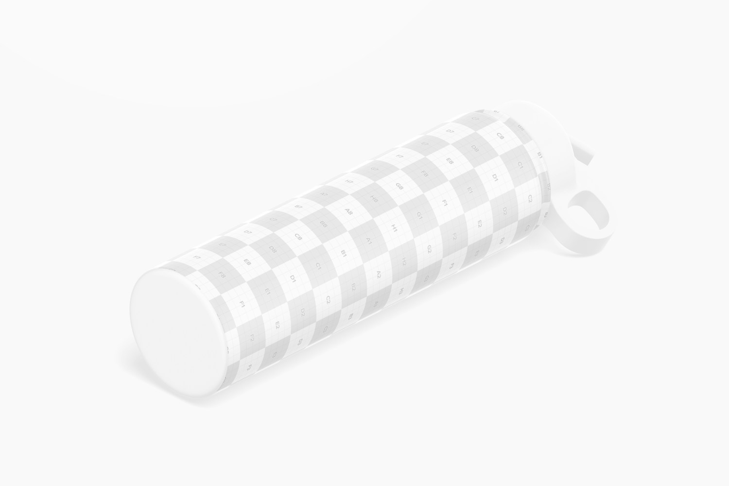 Water Bottle with Straw Lid Mockup, Isometric Right View
