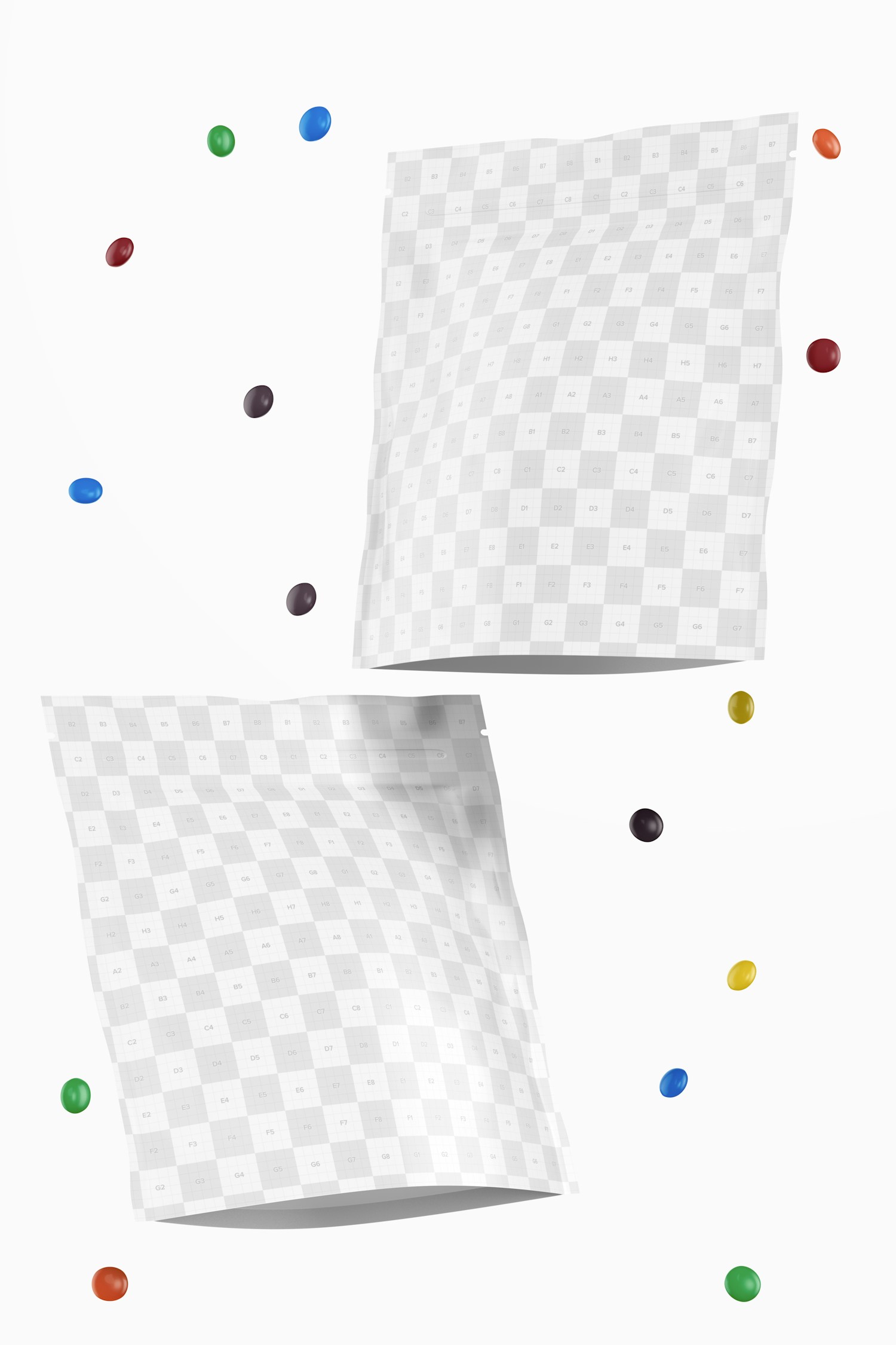 Candy Bags Mockup, Floating