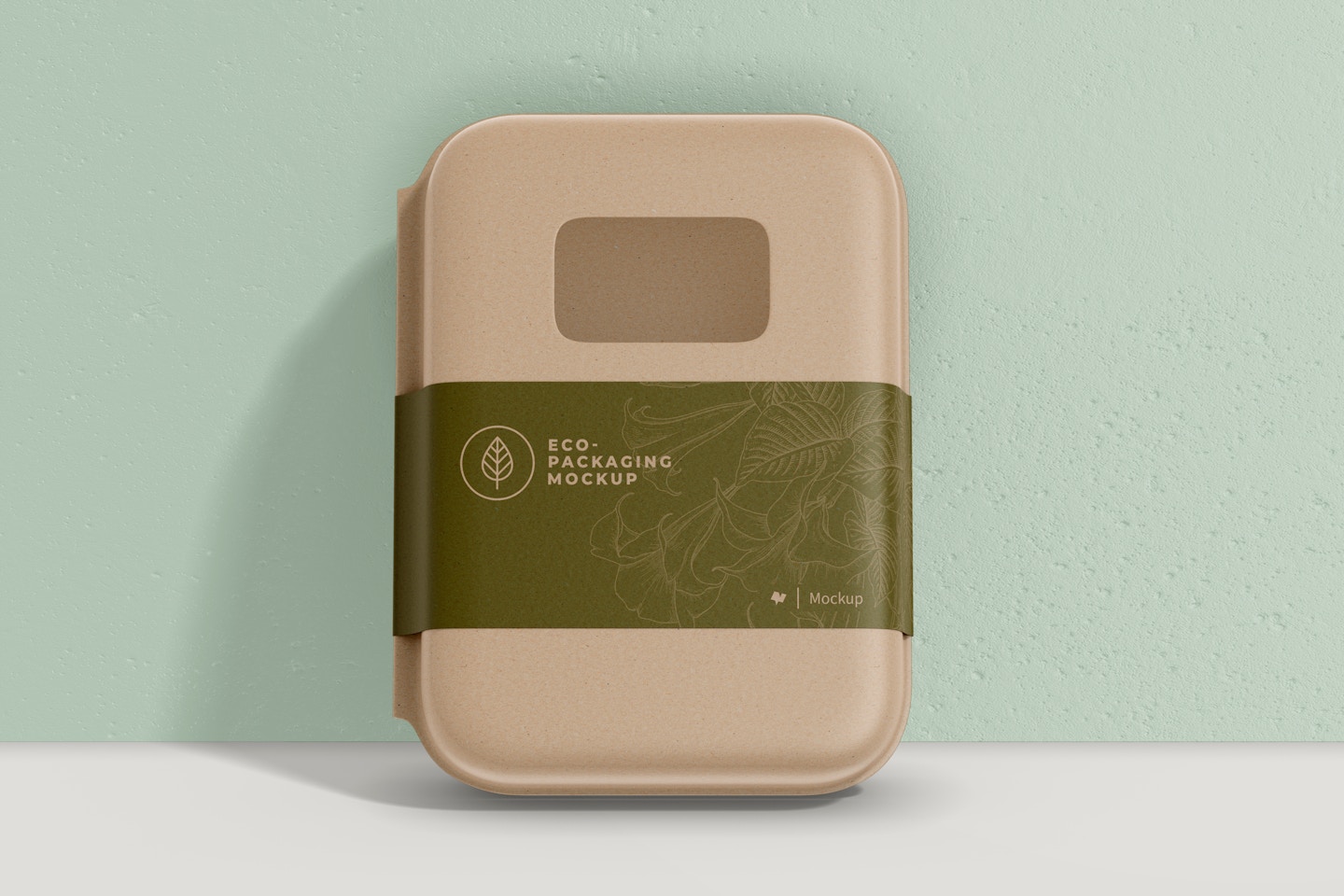 Compostable Food Container with Window Mockup, Front View