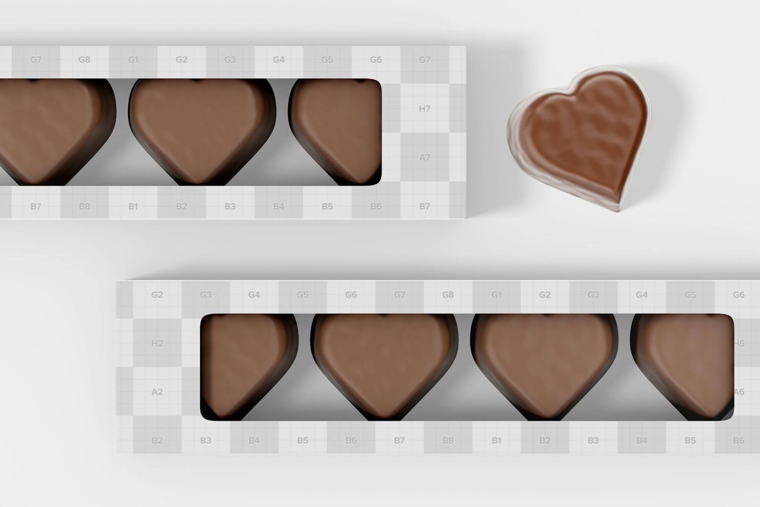 Heart Chocolate Box Set Mockup
