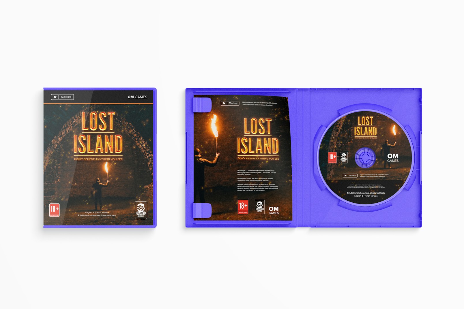 DVD Cases Mockup, Closed and Opened