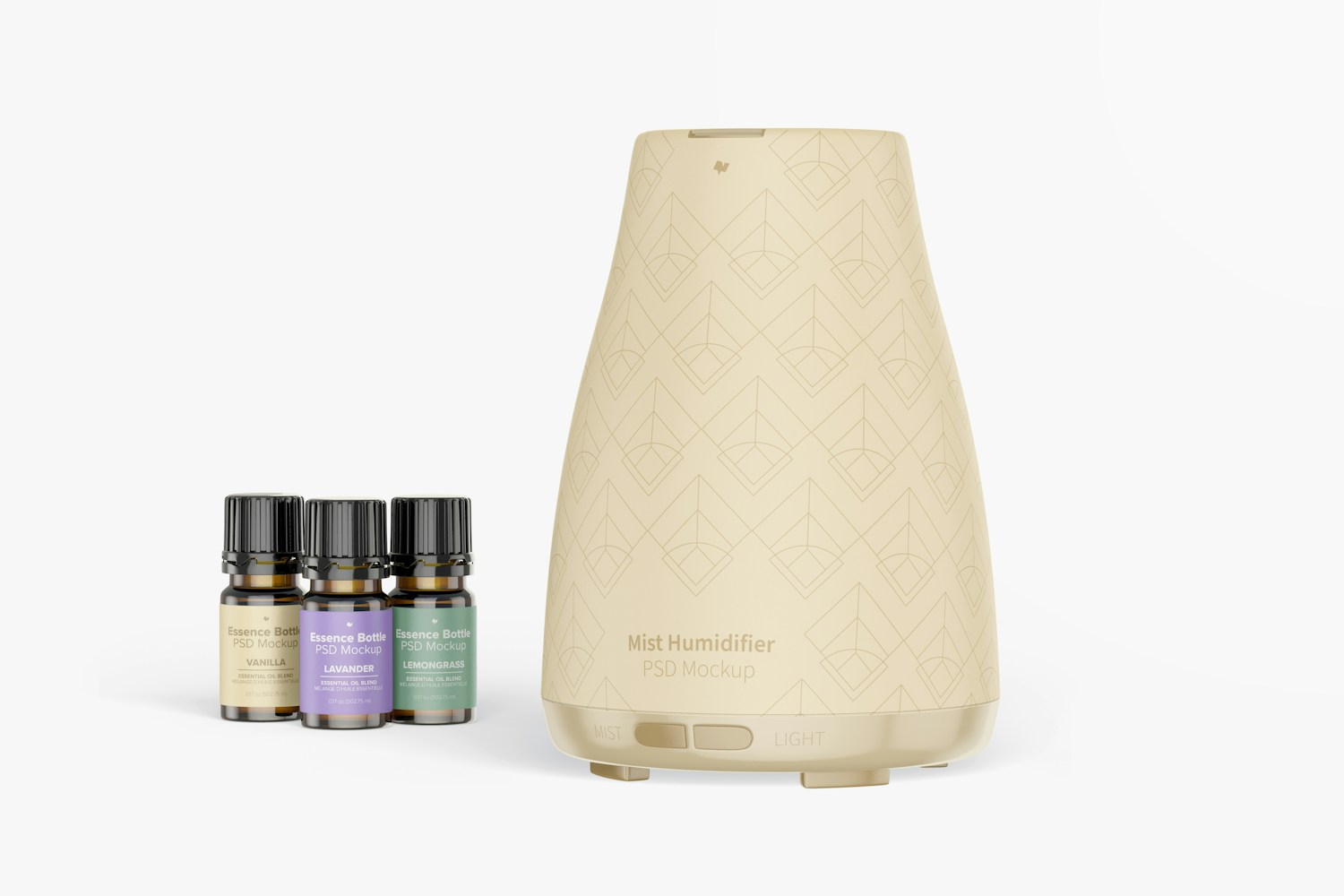 Mist Humidifier with Amber Bottle Mockup