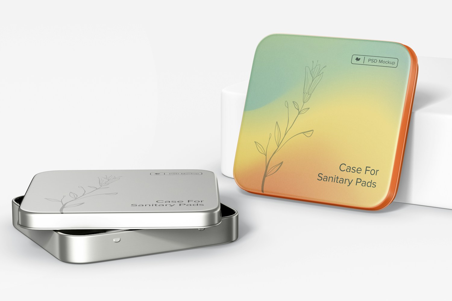 Cases for Sanitary Pads Mockup, Perspective Cases for Sanitary Pads Mockup, Perspective