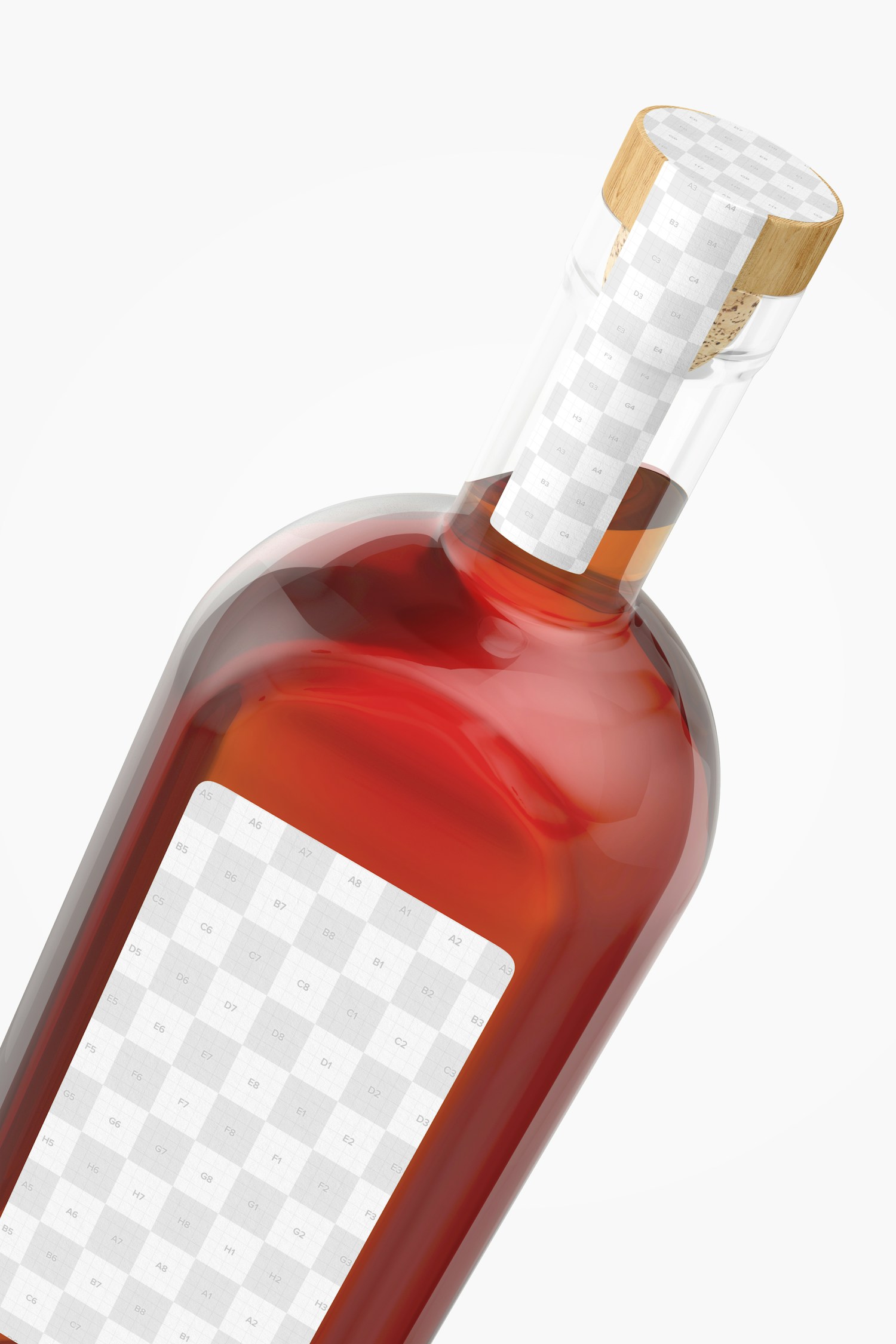 Whisky Bottle Mockup, Close-Up