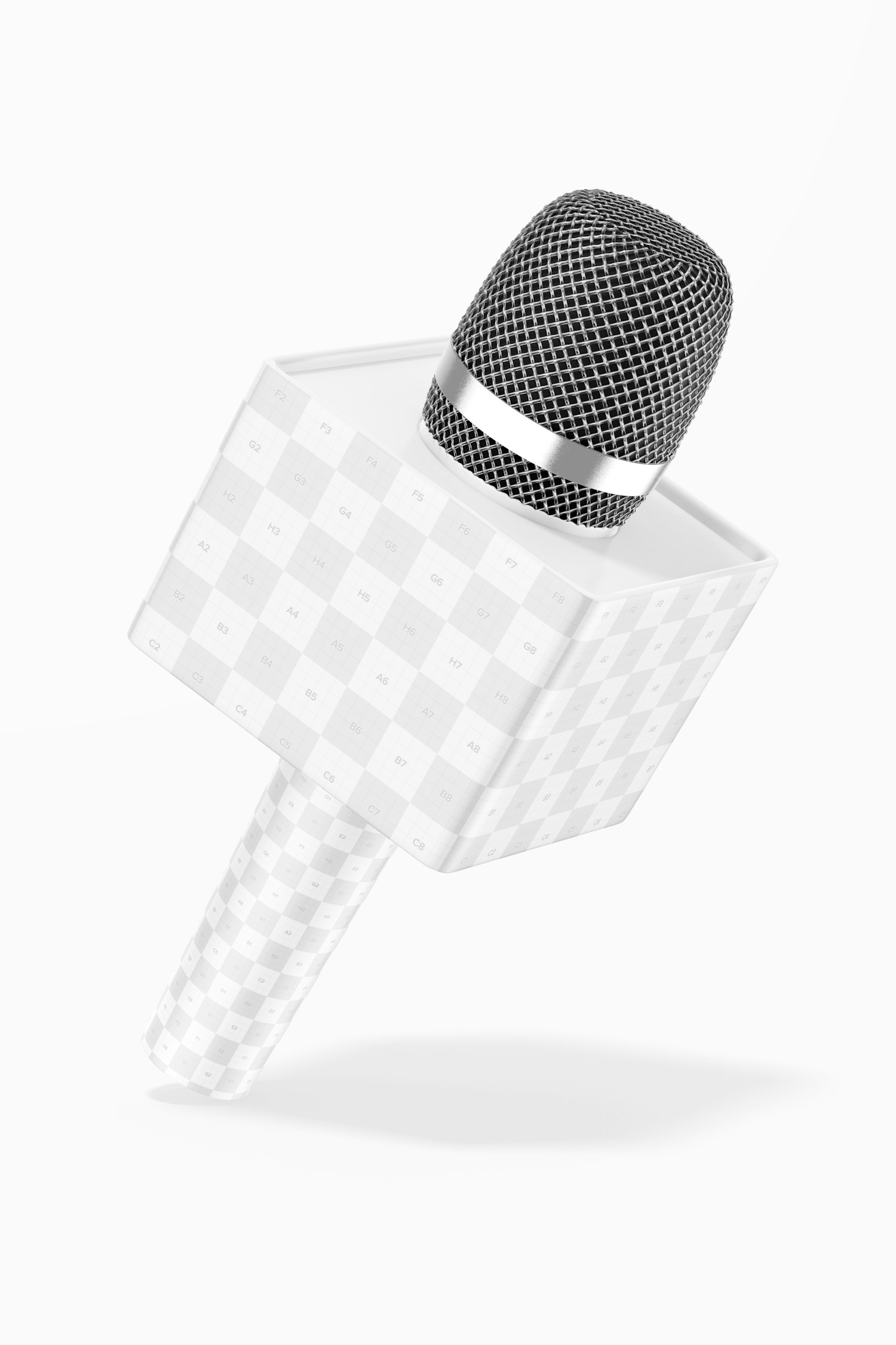 Handheld Microphone with Cube Mockup, Falling