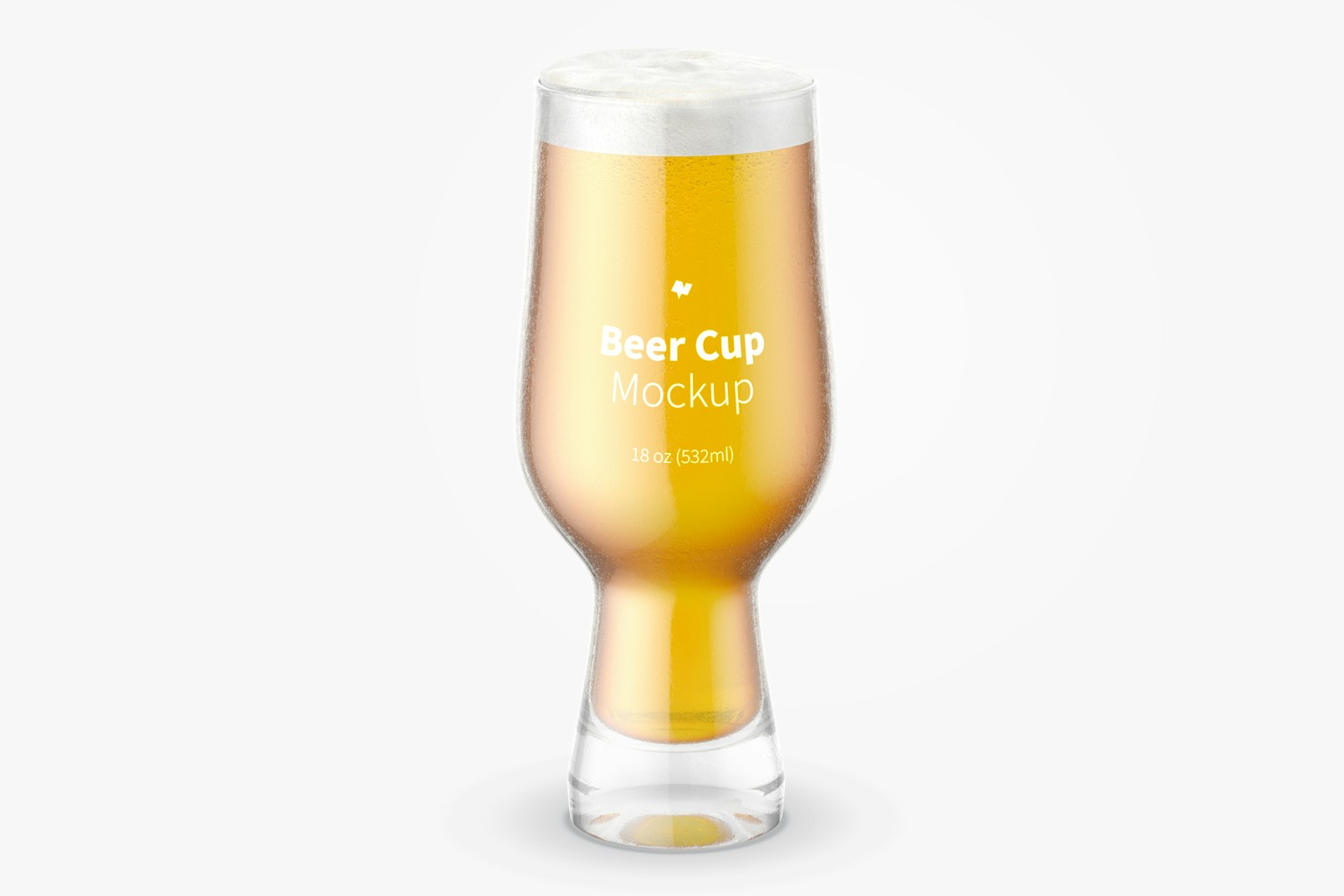 18 oz Glass Beer Cup Mockup, Front View