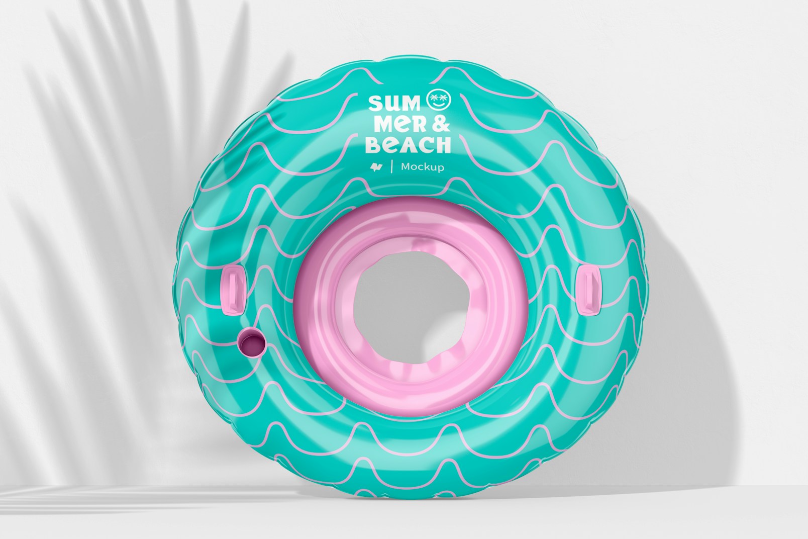 Round Beach Float Mockup, with Sunscreen