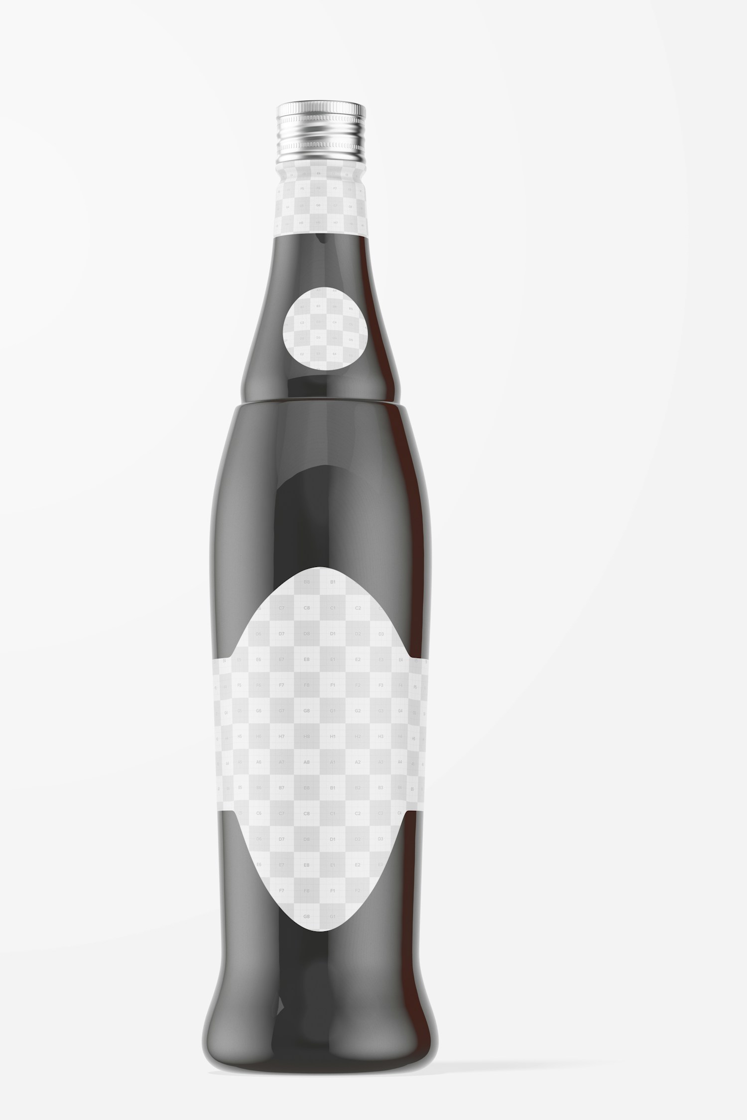 Dark Amber Rum Bottle Mockup, Front View Dark Amber Rum Bottle Mockup, Front View