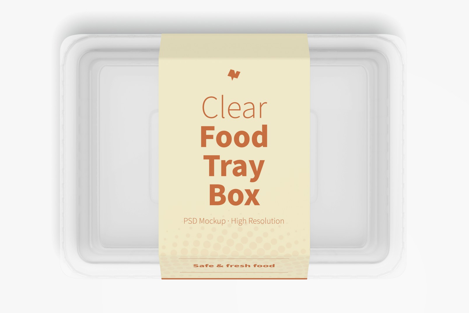 Clear Food Tray Box Mockup, Top View