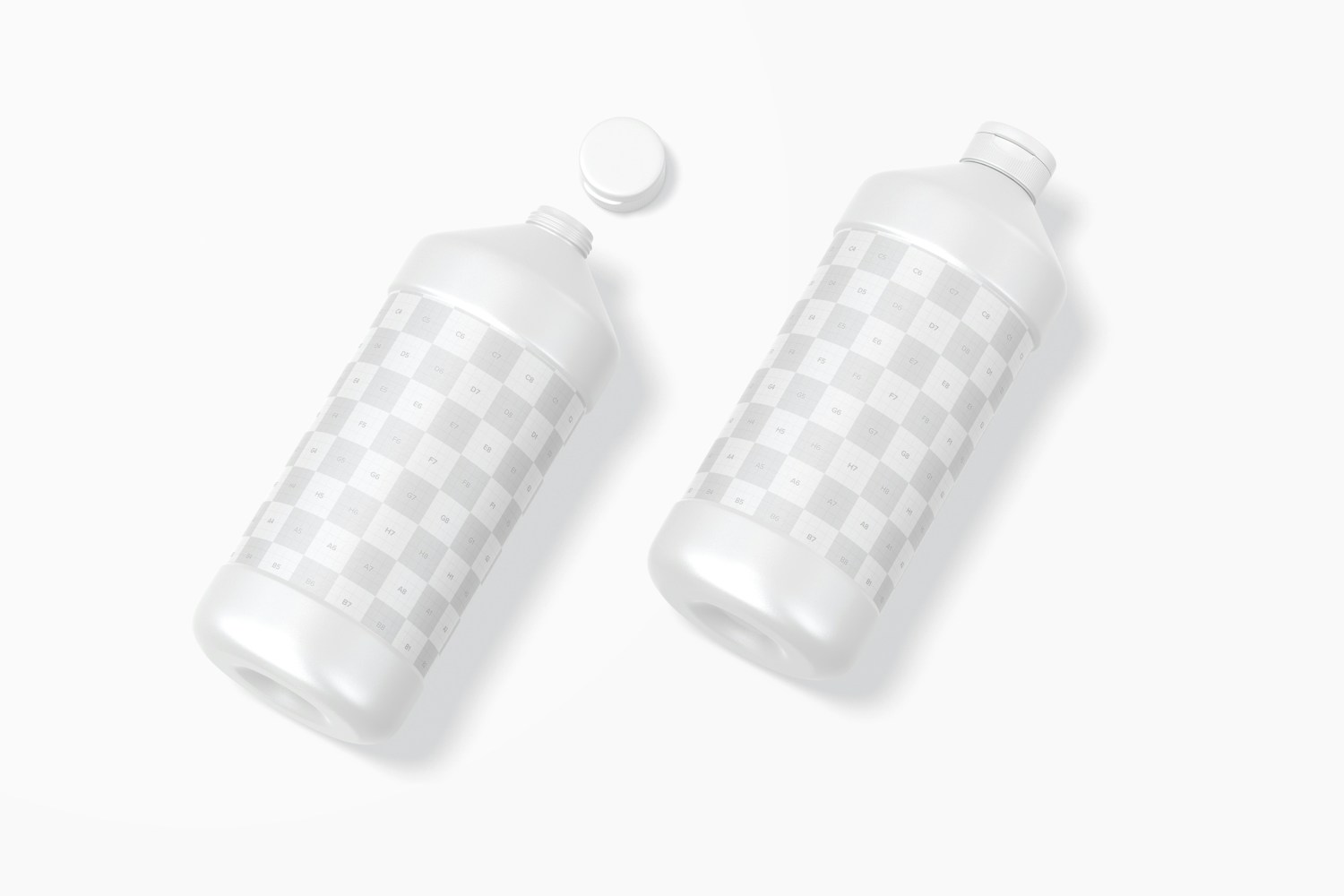 32 oz Paint Bottles Mockup, Perspective View 32 oz Paint Bottles Mockup, Perspective View