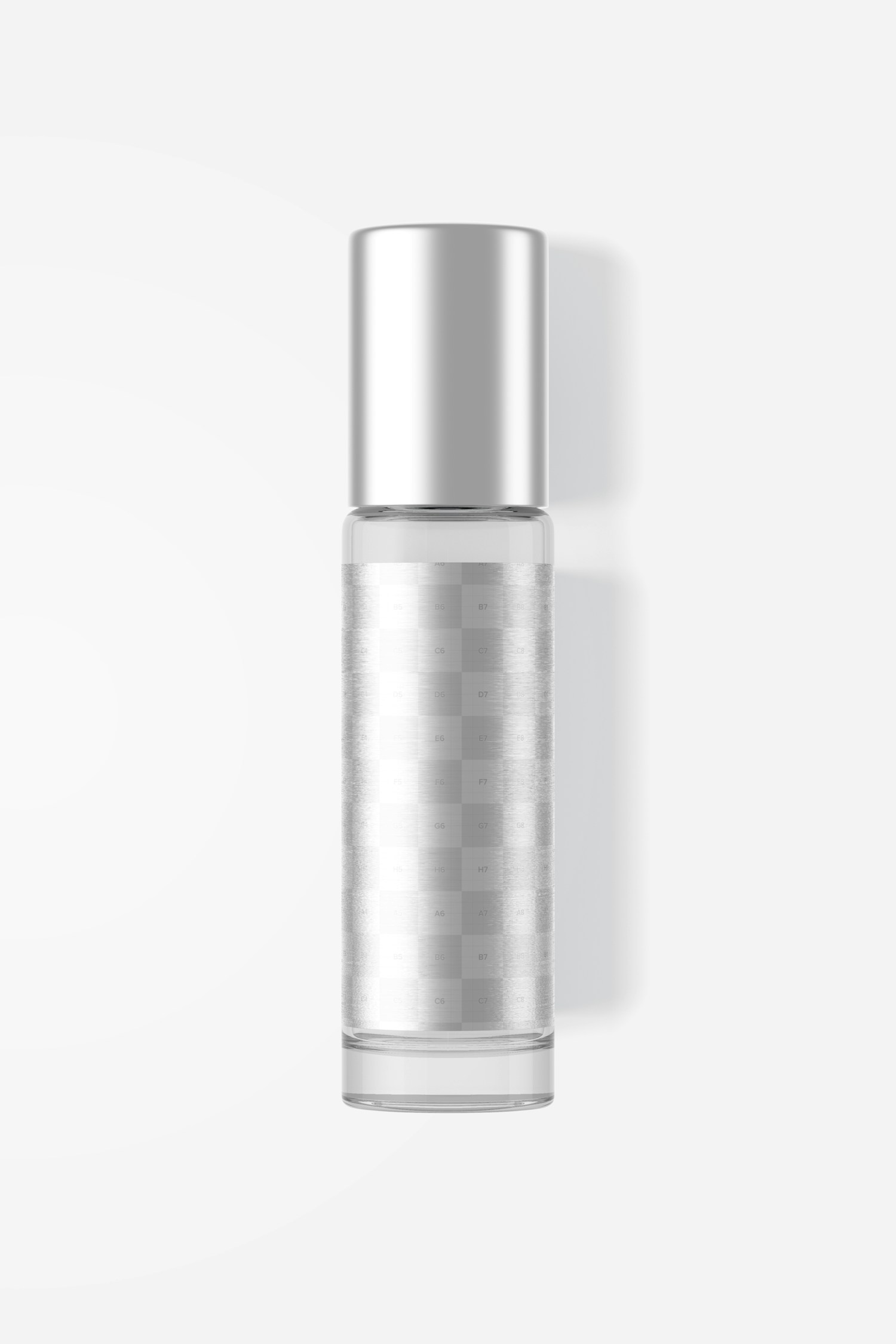 Clear Glass Roller Bottle Mockup, Top View Clear Glass Roller Bottle Mockup, Top View