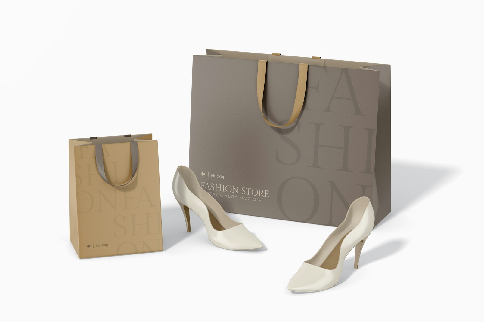 Fashion Store Bags Mockup, with Heels