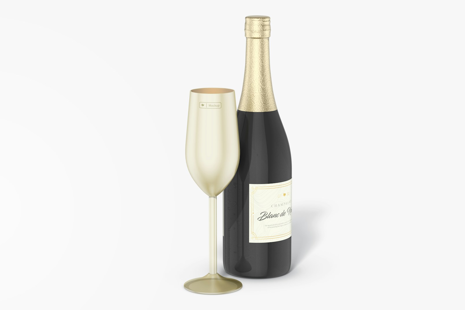 Stainless Steel Champagne Glass Mockup