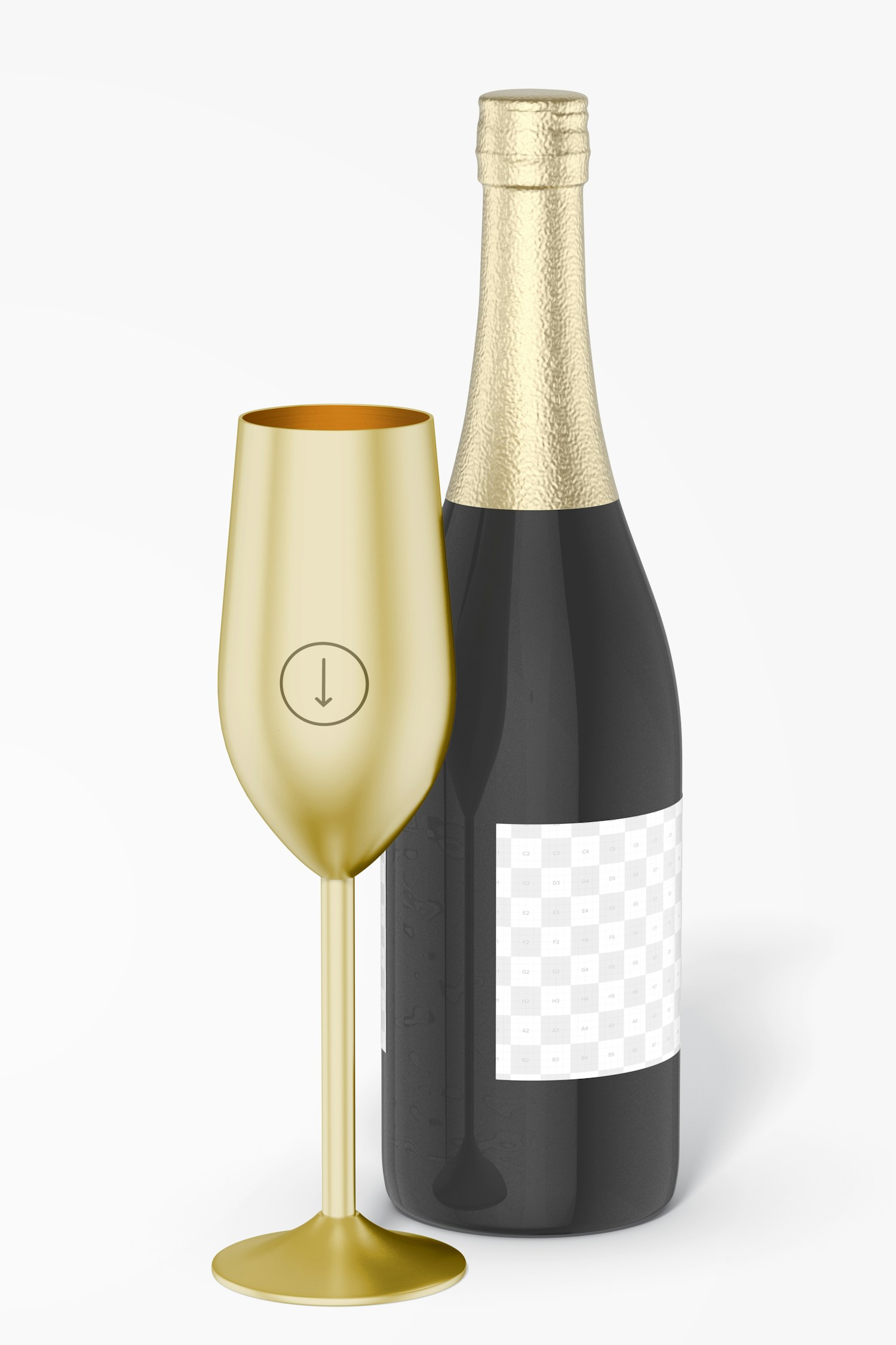Stainless Steel Champagne Glass Mockup