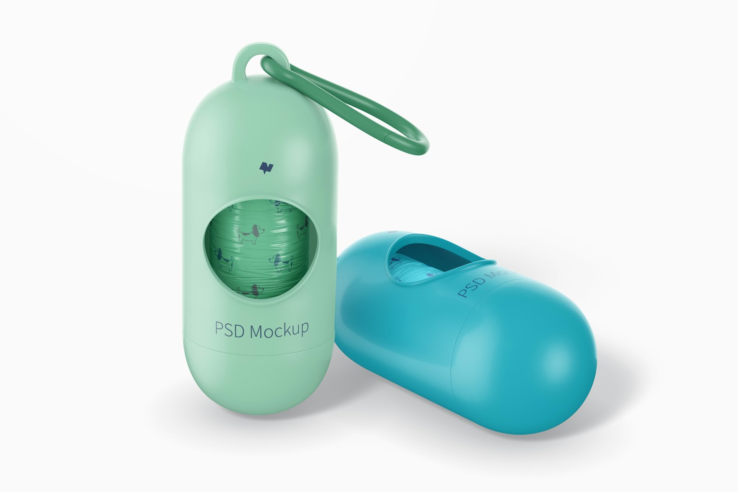 Pet Bag Dispensers Mockup, Standing and Dropped Pet Bag Dispensers Mockup, Standing and Dropped