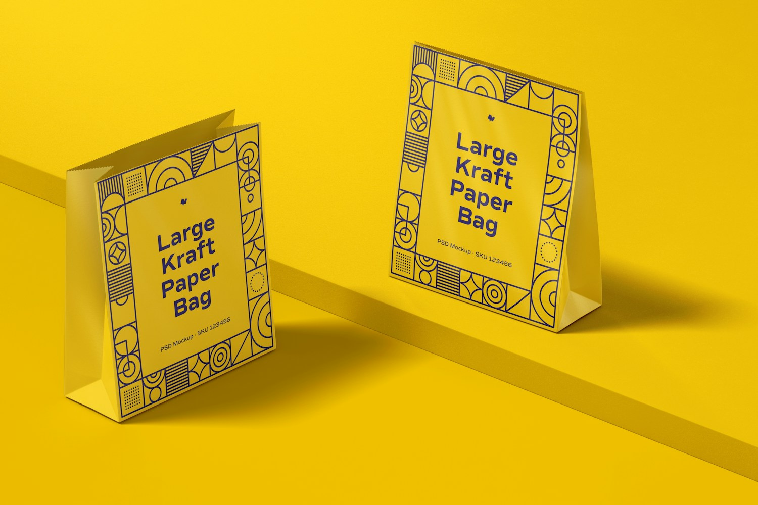 Large Kraft Paper Bags Mockup Large Kraft Paper Bags Mockup
