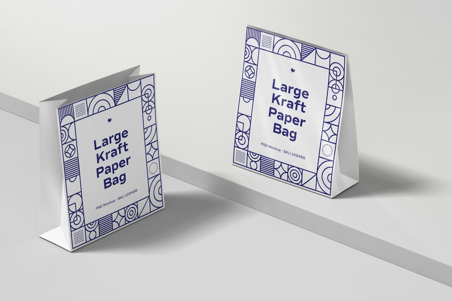 Large Kraft Paper Bags Mockup Large Kraft Paper Bags Mockup