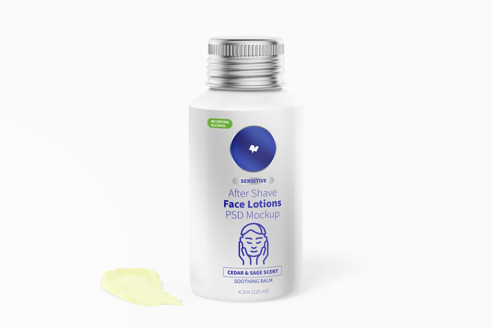 4.2 oz After Shave Face Lotion Mockup, Front View