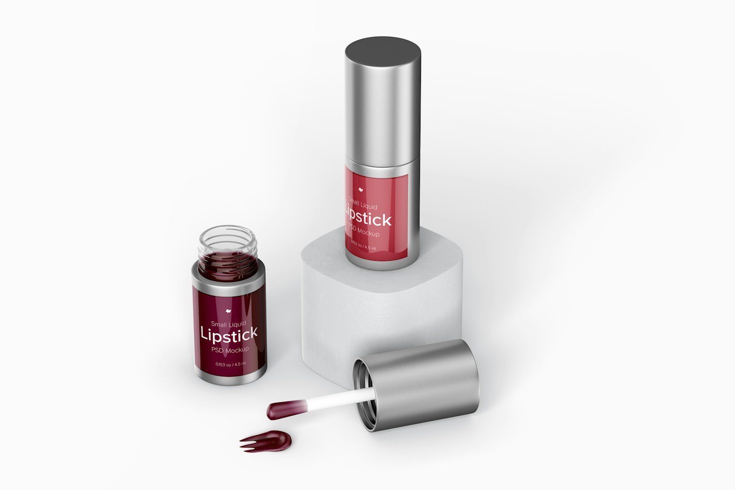 Small Liquid Lipstick Mockup, Standing Small Liquid Lipstick Mockup, Standing