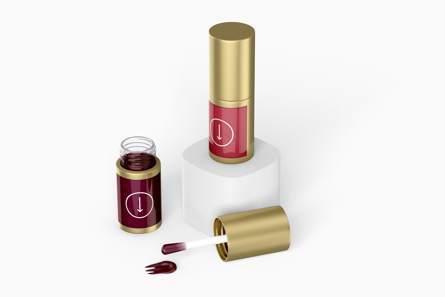 Small Liquid Lipstick Mockup, Standing Small Liquid Lipstick Mockup, Standing
