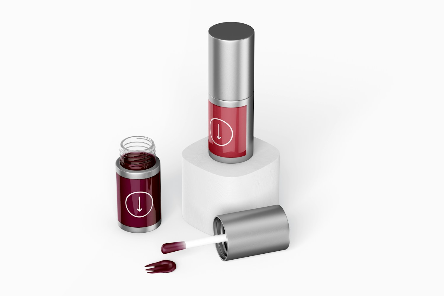Small Liquid Lipstick Mockup, Standing Small Liquid Lipstick Mockup, Standing