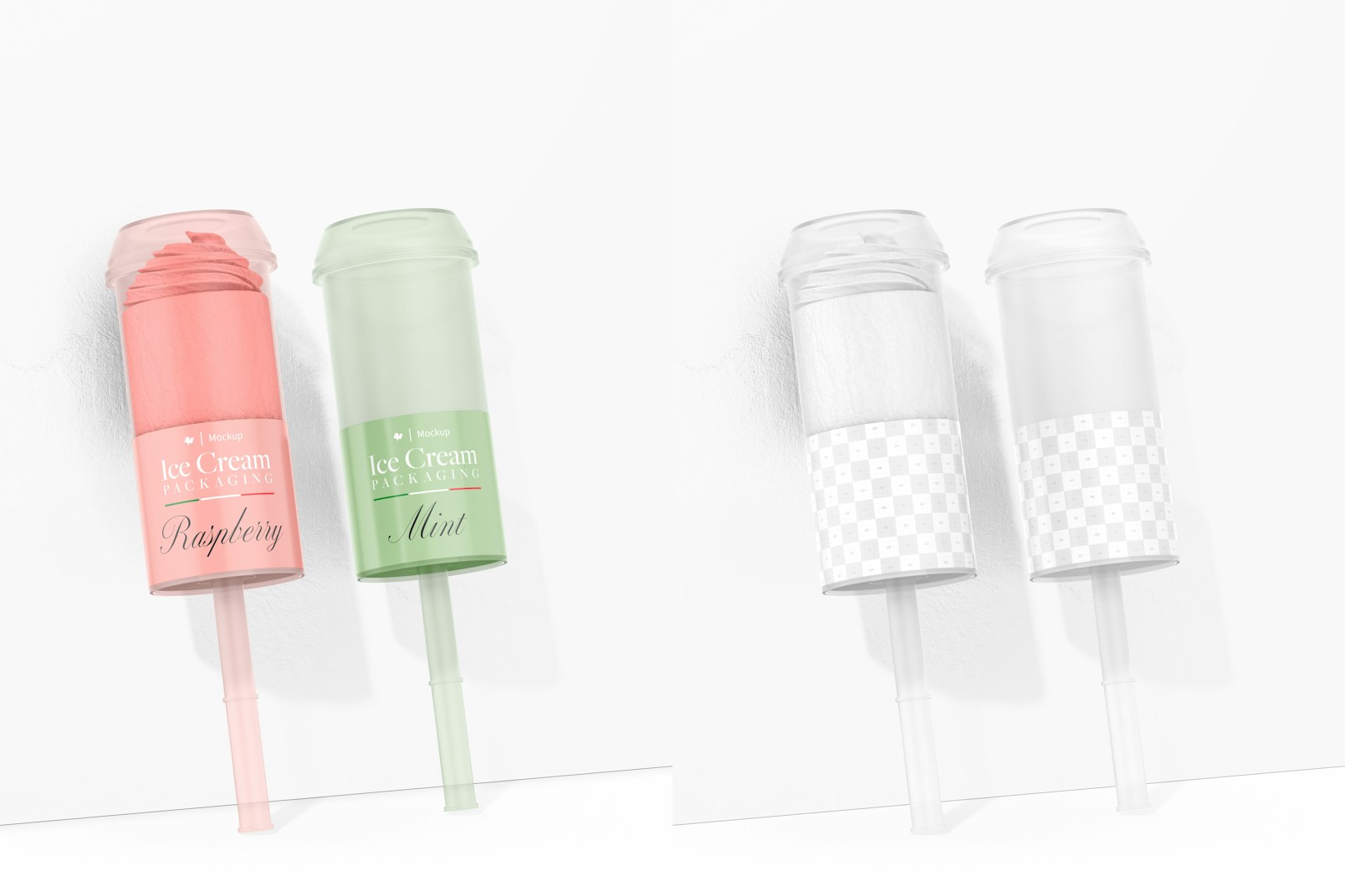 Ice Cream Plastic Containers Mockup